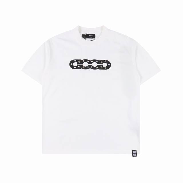 Goodbrand Hollow pattern four-pointed star round neck pullover short-sleeved T-s