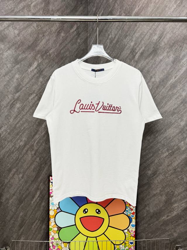 Style No. G48 Lv limited letter embroidery round neck short sleeves Louisvuitto