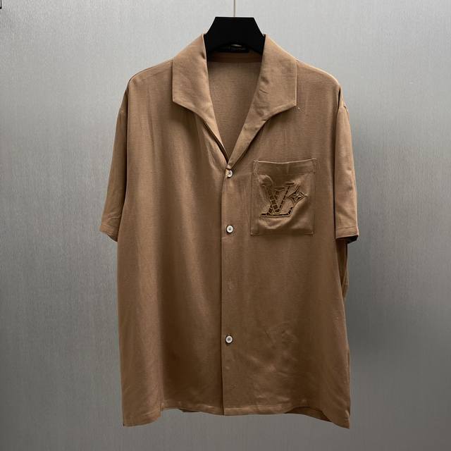 Lu Cotton, linen and silk embroidered summer shirt Size: S-Xl This country shirt