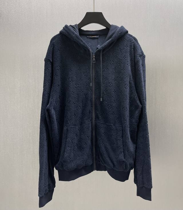 Lu Monogram Terry Zip Hoodie Size: S-Xl This zip-up hoodie has the soft feel of
