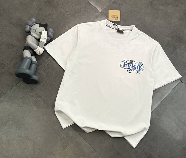 Trendy brand Fukushen new Evisu Fukushen flower pattern splicing logo print cas