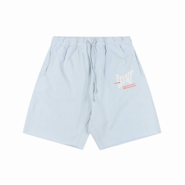 Saint Michael 25Ss Ribon Saint printed shorts The fabric is 380G100% cotton, the