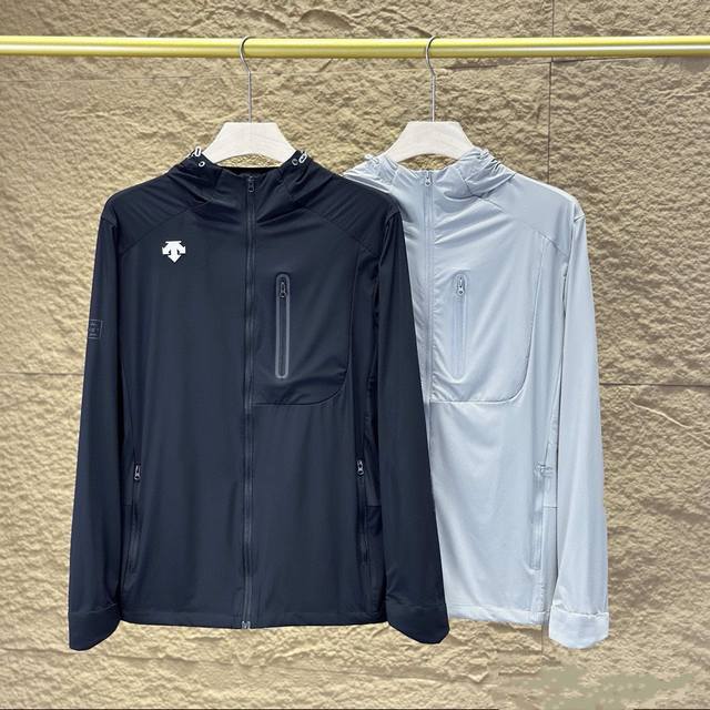 for Descente couple outdoor leisure hooded ice silk quick-drying sunscreen skin