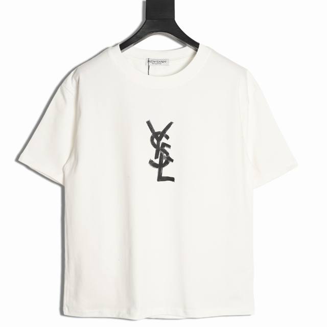 Yves Saint Laurent Ysl Saint Laurent 25Ss graffiti print short-sleeved T-shirt T