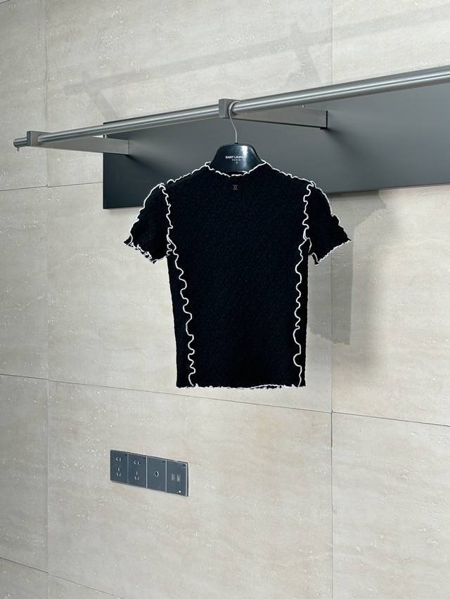 Chanel* Chanel 25Ss new stand-up collar lace slim short sleeves Custom imported