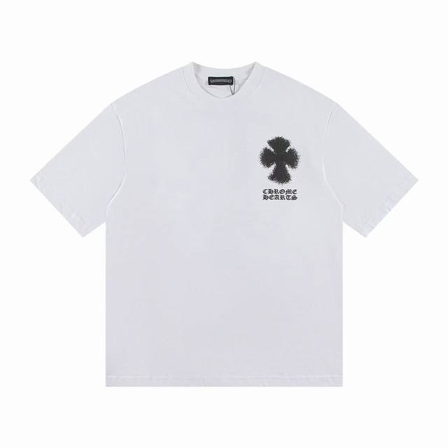 High version Chrome Hearts inkjet printed embroidered Sanskrit cross short slee