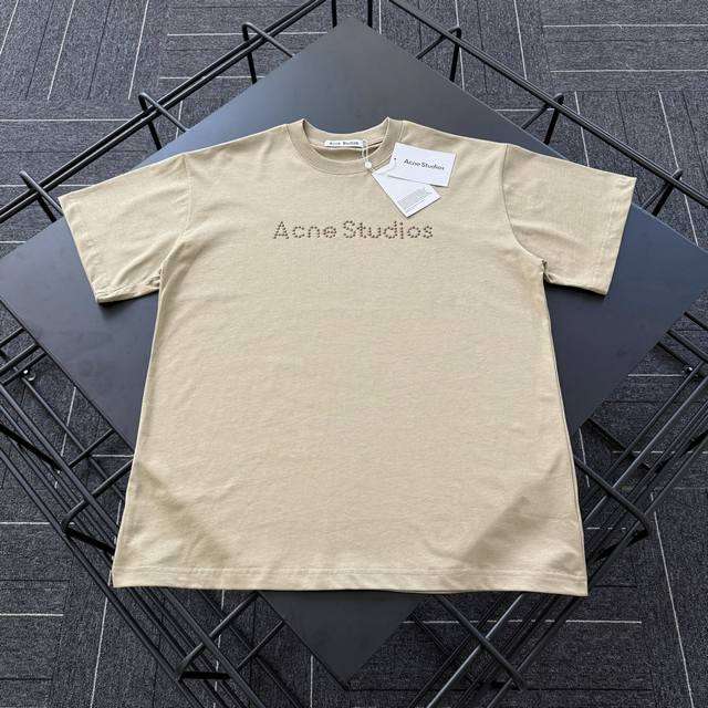 Style No. A001 Acne 25Ss new wasteland style rivet letter short-sleeved T-shirt