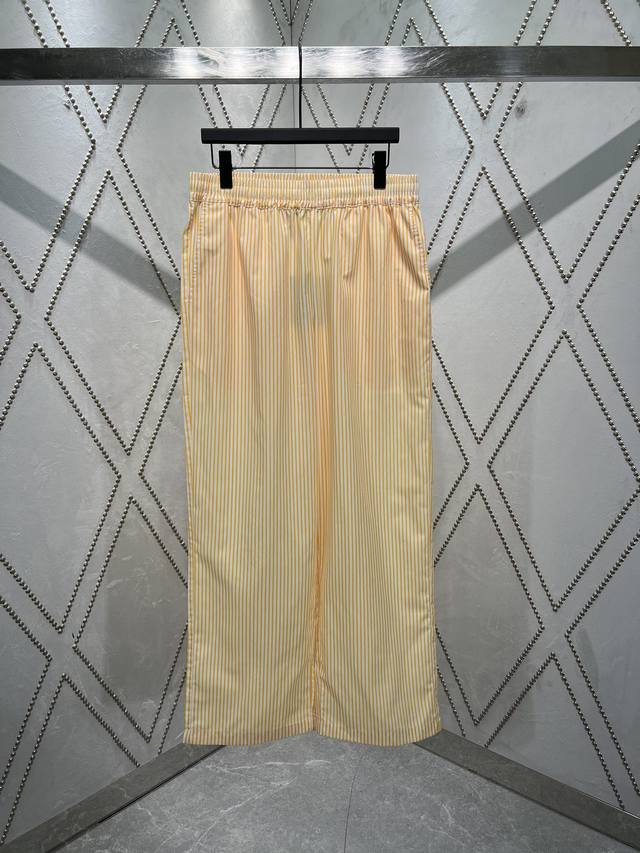 25Ss new letter striped drawstring casual pants men's yellow size: SMLXl. DDD