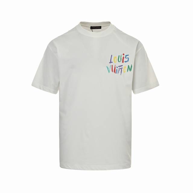 Louis Vuitton 25Ss hand-painted colorful logo graffiti print short sleeves Purch