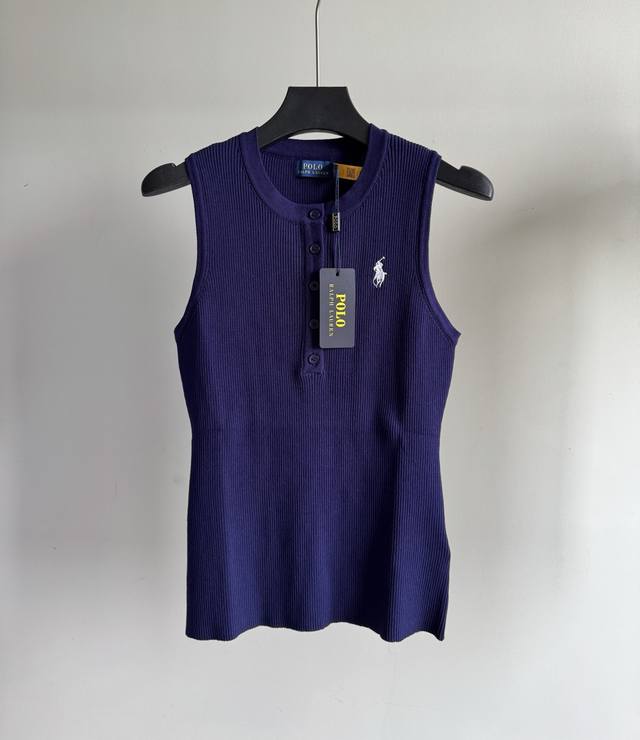 New arrival! Ralph Lauren summer new women's knitted stretch short-sleeved vest