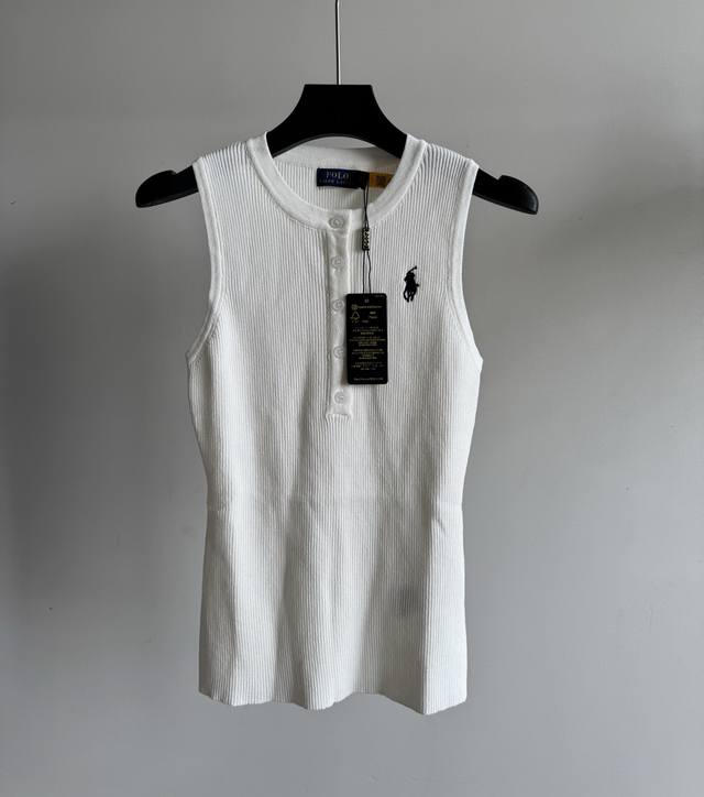 New arrival! Ralph Lauren summer new women's knitted elastic short-sleeved vest