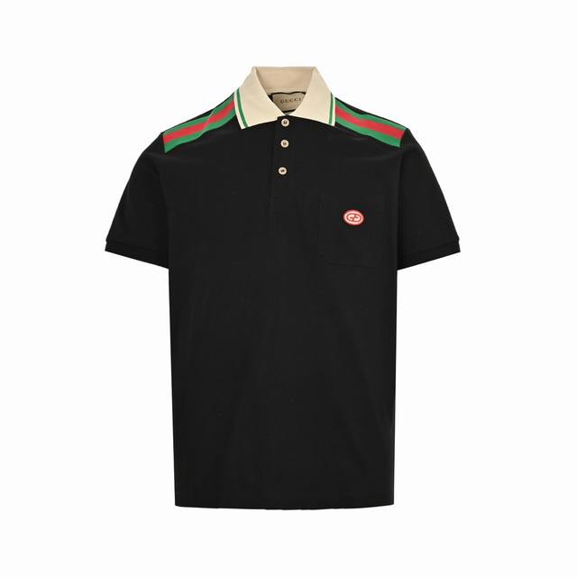 Gucci Gucci 24Ss Shoulder Red and Green Web Polo Short Sleeves This fashionable