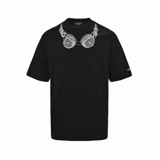 Balenciaga Balenciaga hot diamond earphone short sleeves 260G% cotton 16-weave d