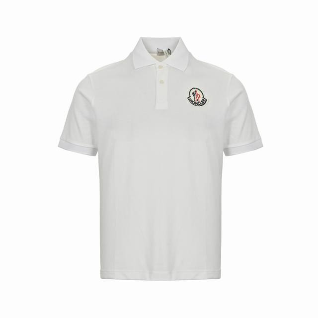 Moncler 25Ss embroidered logo Polo short sleeves Made of original 220G custom pi