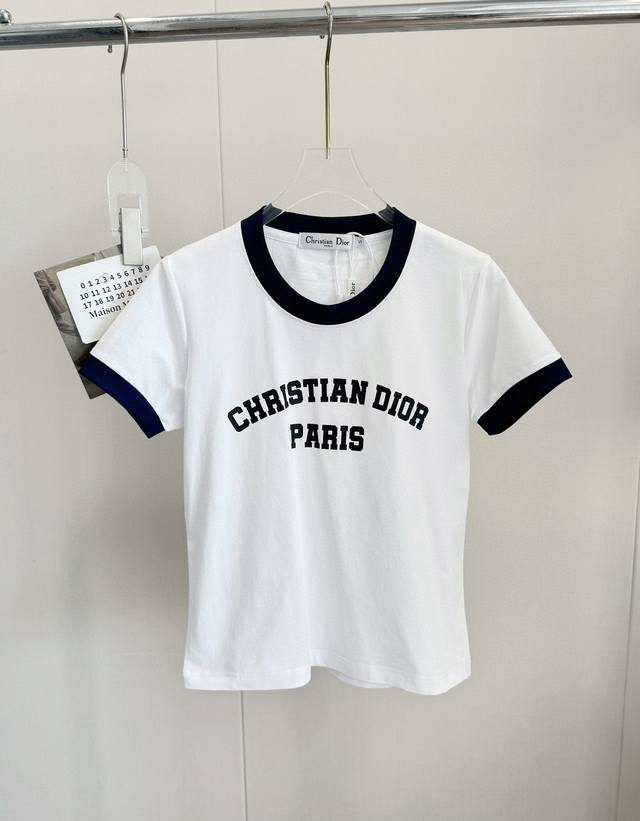 Price P: Product name: Di0R classic letter contrast collar short-sleeved T-shirt