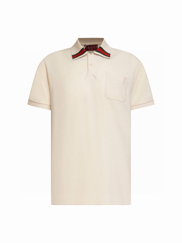 Zp version Gucci counter synchronized new classic letter embroidered lapel Polo