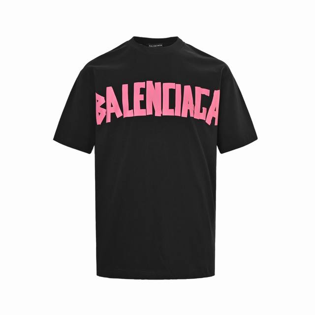 Balenciaga 25Ss Masking tape printed short-sleeves The most popular short-sleeve