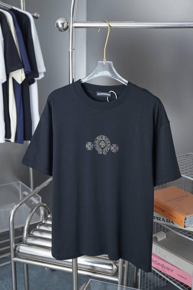 Ch*Ome Hearte 25Ss Early spring new Chrome Heart hot diamond short sleeves Light