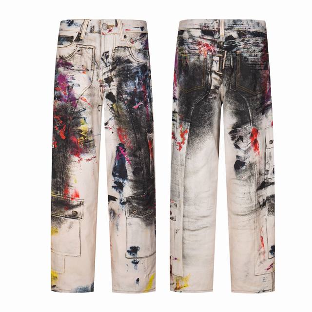 Acne's newly developed 3D digital painted retro heavy-duty jeans are made of fin