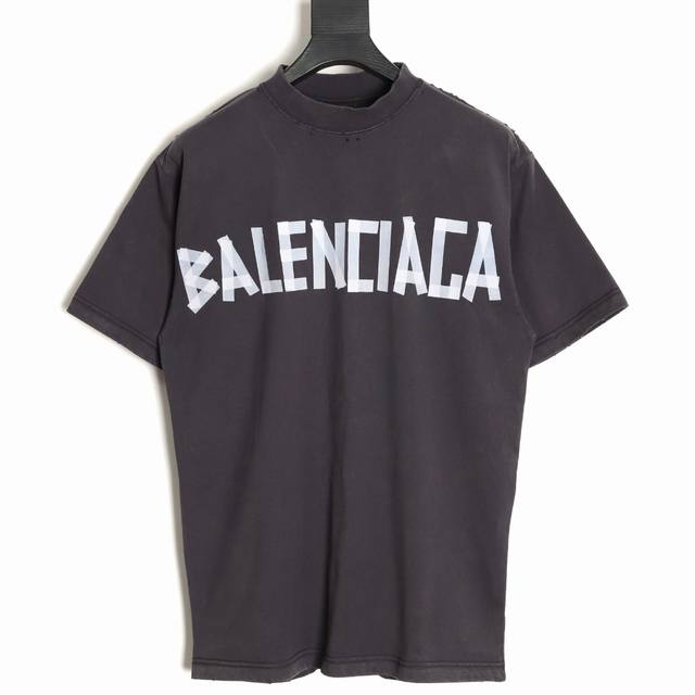 Balenciaga Balenciaga 25Ss Tape Printed Short Sleeve T-shirt Exclusive woven vul