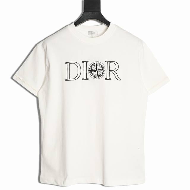 Dior X Stone Island 25Ss Dior Stone Island embroidered short-sleeved T-shirt Cus