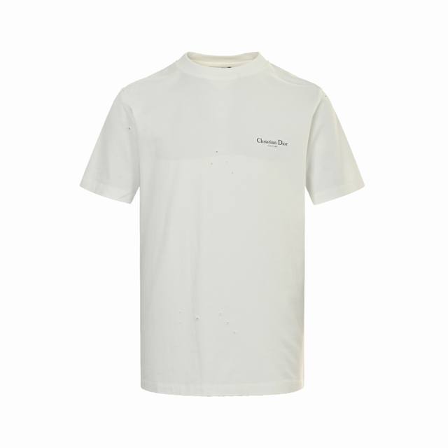Dior 25Ss Lily of the Valley print distressed short sleevesDior's new T-shirt is