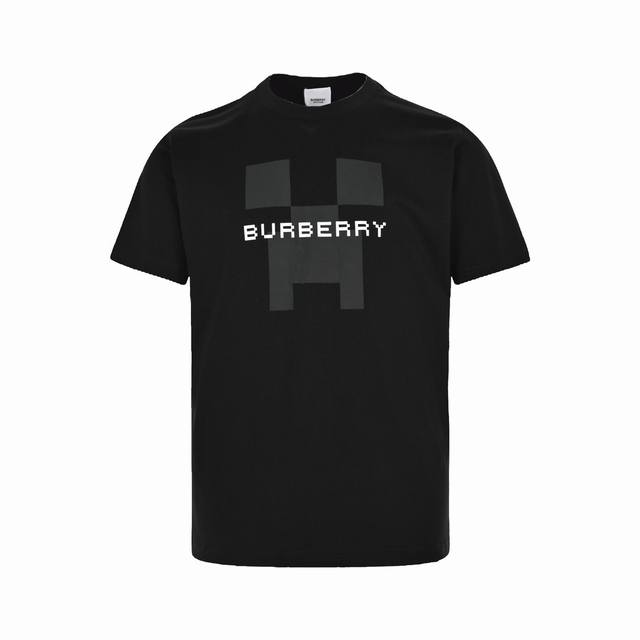 Burberry 23Ss letter print short sleeves Slim fit Made of plain cotton, made wit
