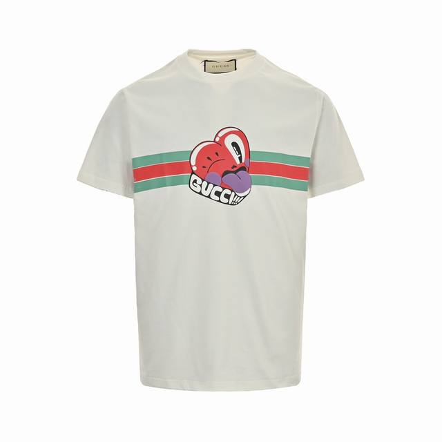 Gucci 24Ss Love Tongue Foam Printed Short Sleeves Fabric: Specifications: 240G%