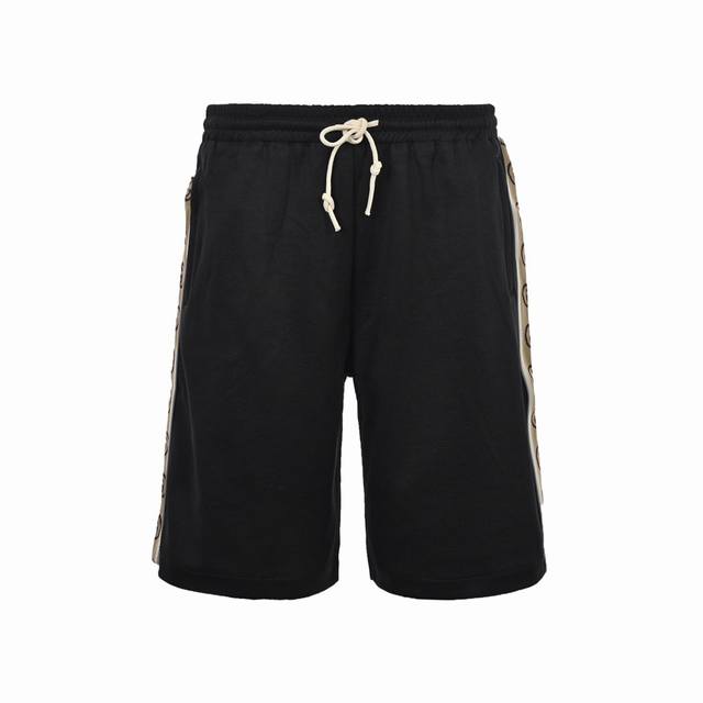 Gucci 20Ss side double G reflective webbing shorts The main fabric is custom-wov