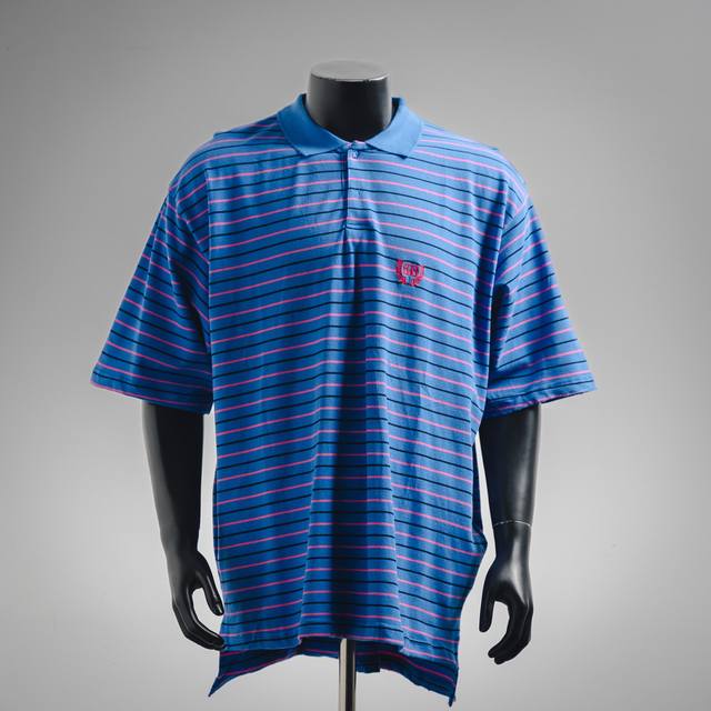 Balenciaga 25Ss new double B wheat ear embroidery striped Polo short sleeves Off