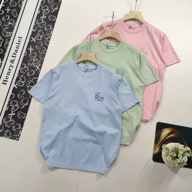 Size Xs-LSelected good products Loewe's new summer classic embroidered short-sle