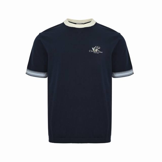 Dior 25Ss Lily of the Valley Embroidery Contrast Color Short Sleeves Customized