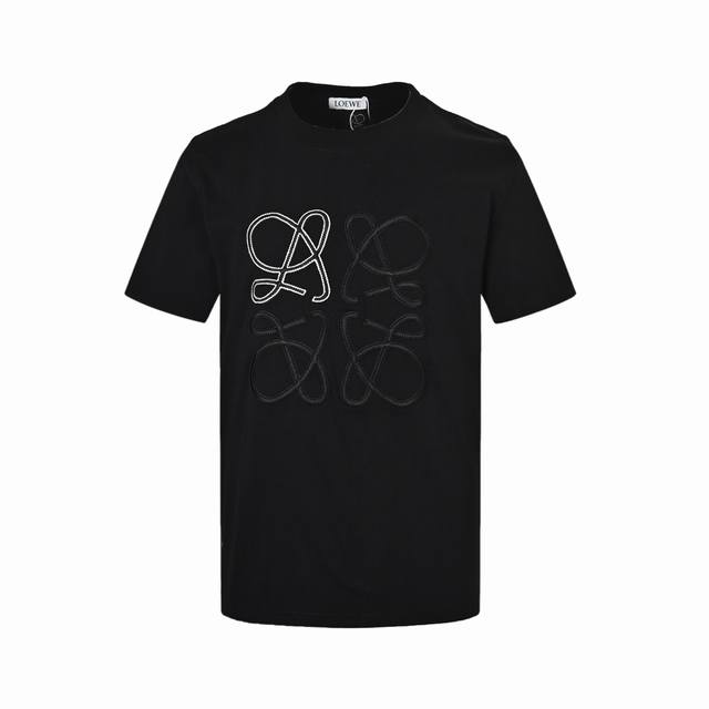 Loewe 25Ss contrast color large logo embroidered short sleeves The fabric is mad