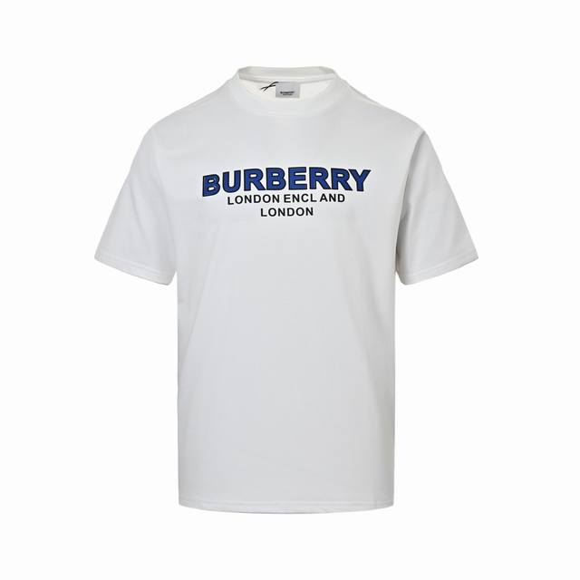 Burberry 25Ss embossed letter print short sleeves 300g high weight combed cotton