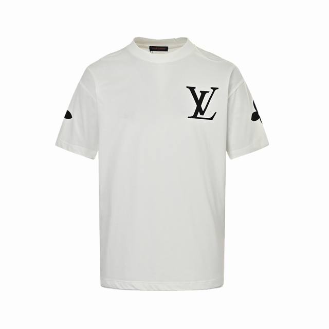 Louis Vuitton 25Ss Four-leaf Clover Rhinestone Logo Flocked Short Sleeves Purcha
