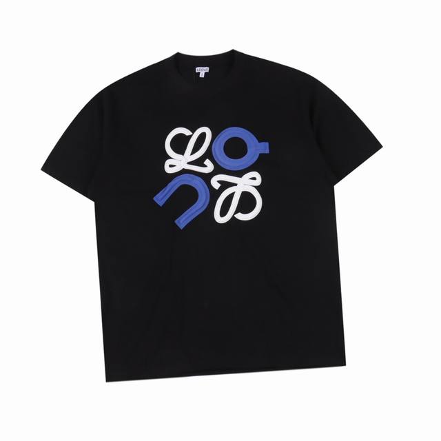 Loewe New summer style, suede foam printed round neck short-sleeved T-shirt, sup