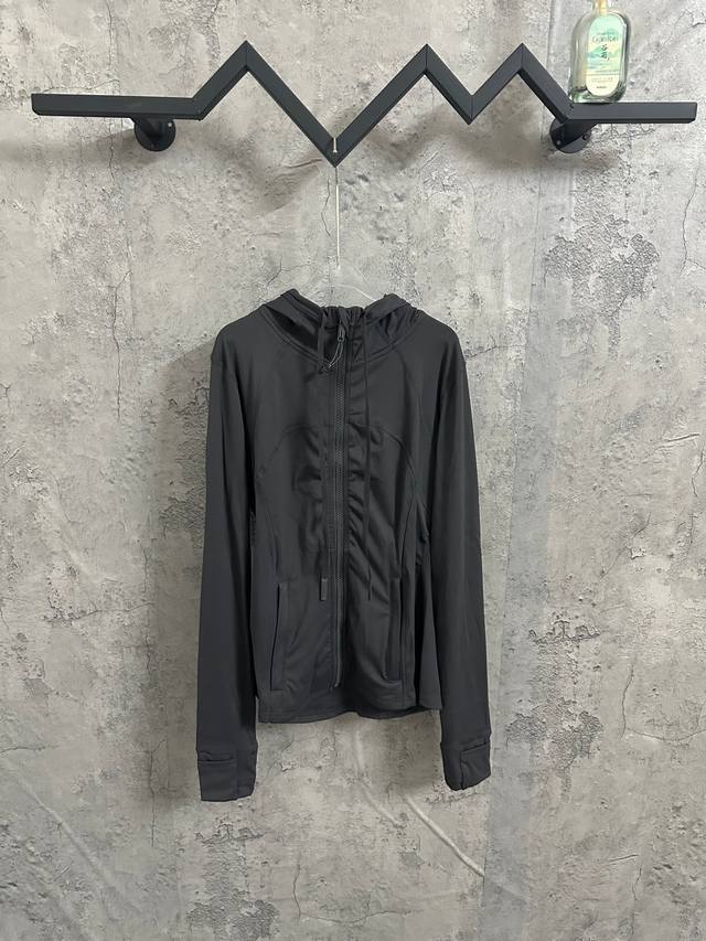 Graphite Gray Lululemon Define Nulu fabric solid color hooded zipper drawstring