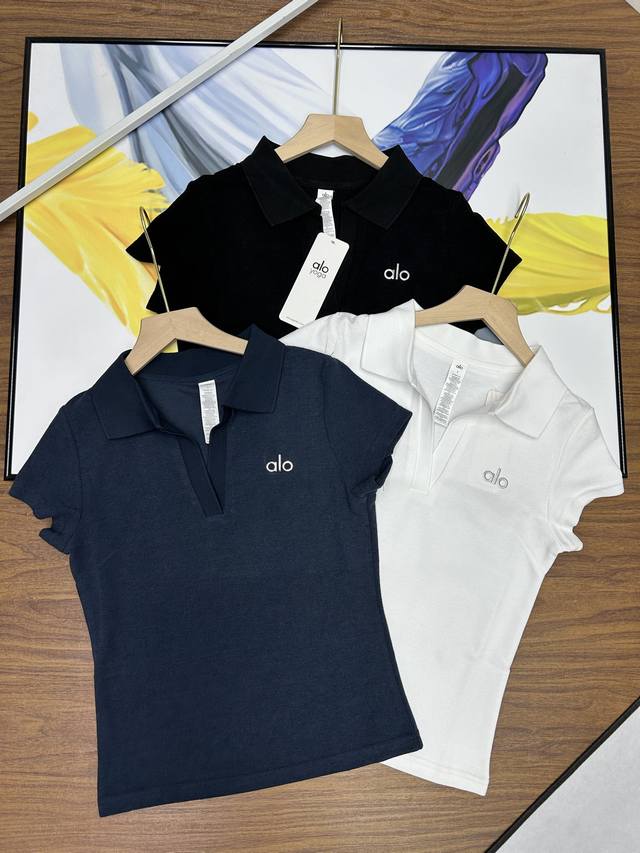 Alo Women's Tennis Polo Short Sleeve Spring and Summer Series Heavy Product Can