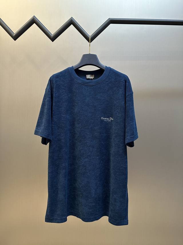 Dior Letter Embroidered Cotton Terry Short Sleeves Made of cotton and polyester