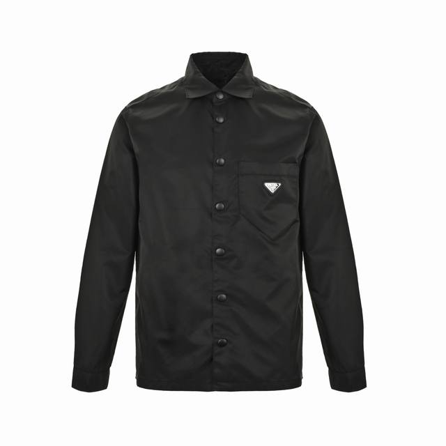 Prada Prada Nylon Triangle Logo Shirt Jacket The brand's iconic recycled nylon f