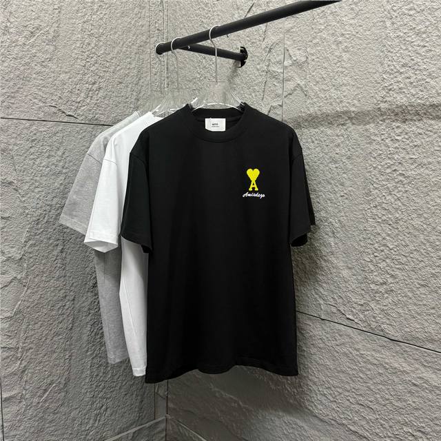 Ami* 2025 Spring and Summer new embroidered yellow love letters customized doubl
