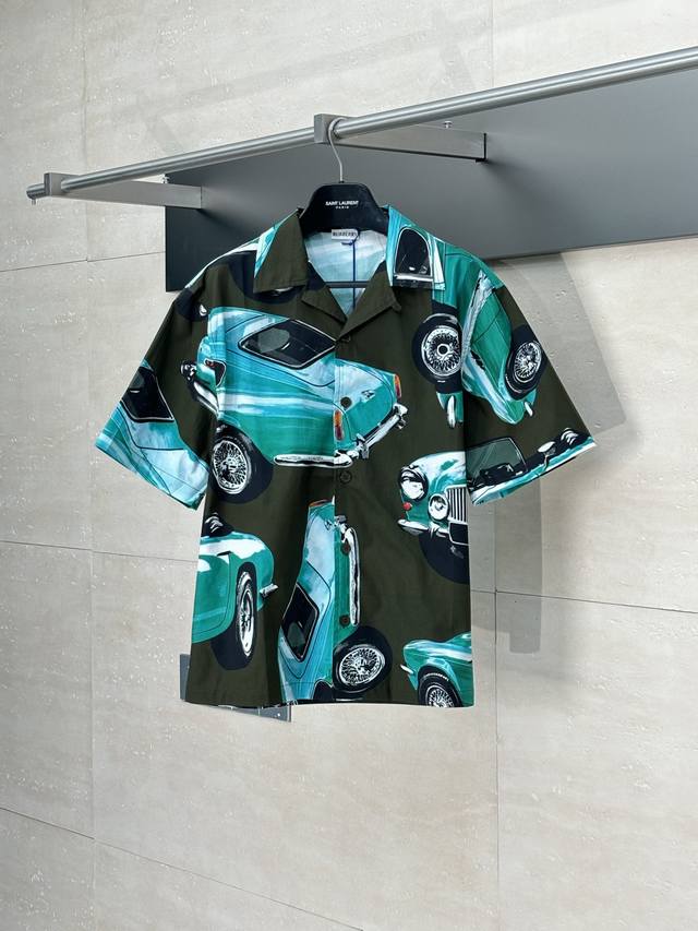 Burberry* Burberry 25F Early Autumn new printed casual lapel short-sleeved shirt