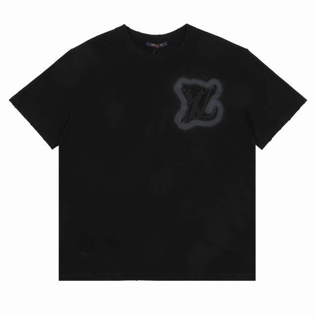 Louisvuitton Louis Vuitton chest logo hand-painted embroidered short-sleeved T-s
