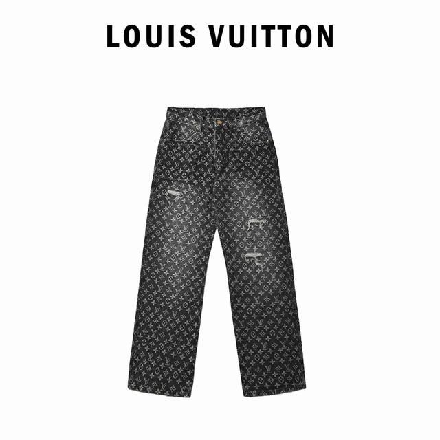 Louis Vuitton 22Fw Little Red Man Destroyed Jacquard Jeans Originally purchased