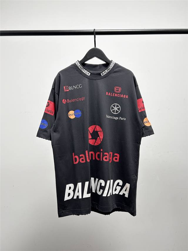 High version, very good quality! Balenciaga unisex racing badge full color prin