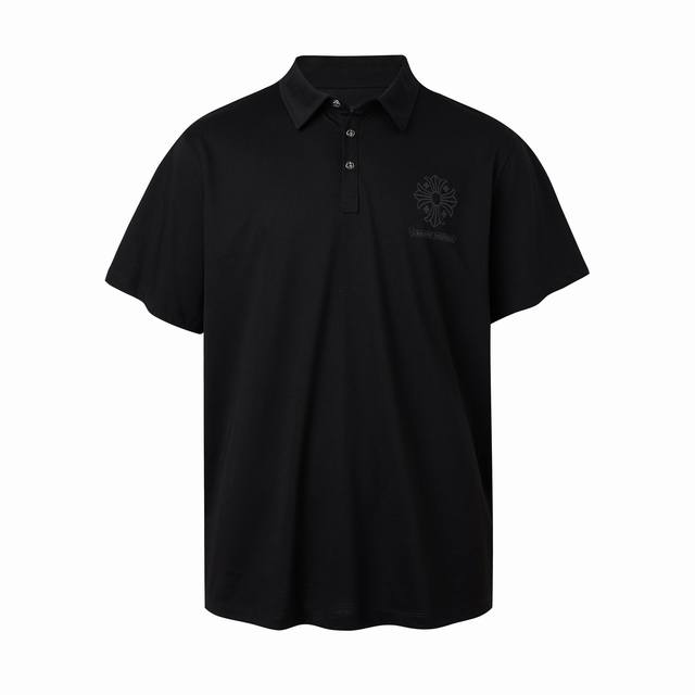 Ch Croce Heart Dark Pattern Cross Flower Scroll Polo Shirt Spot SML DDD