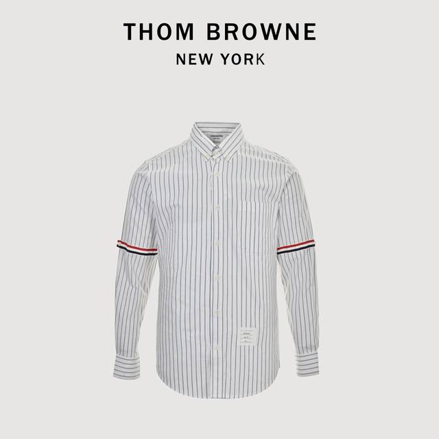 Thom Browne Tb pure cotton vertical striped double ribbon long-sleeved shirt The