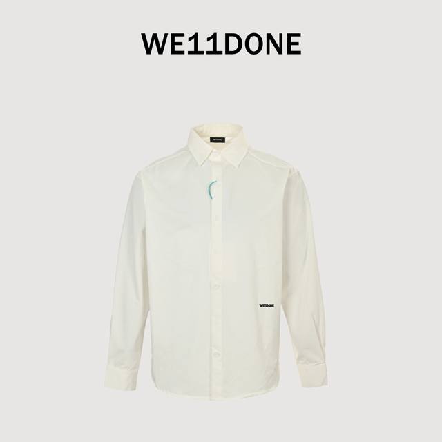 We11 Done 24Ss autumn new simple logo letter embroidery lapel long sleeve shirt