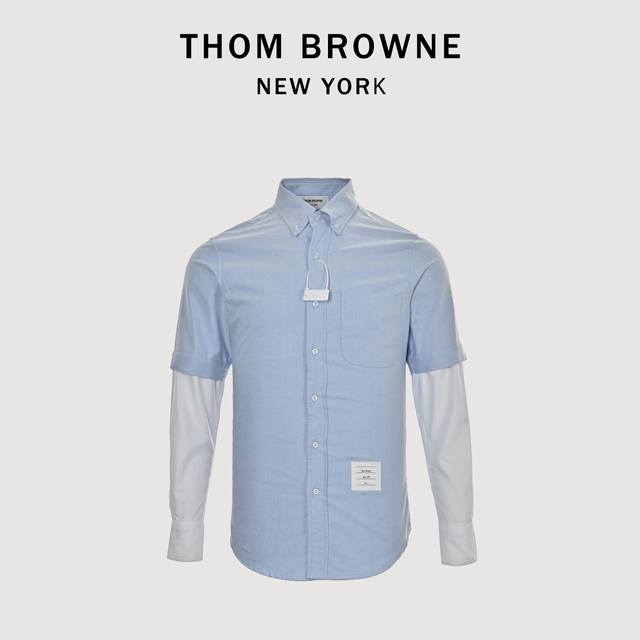 Thom Browne Tb double sleeve color matching long sleeve shirt The fabric is made