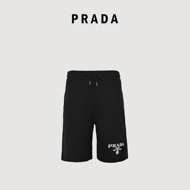 Prada Prada logo embroidery and metal triangle label inlaid on the back pocket s